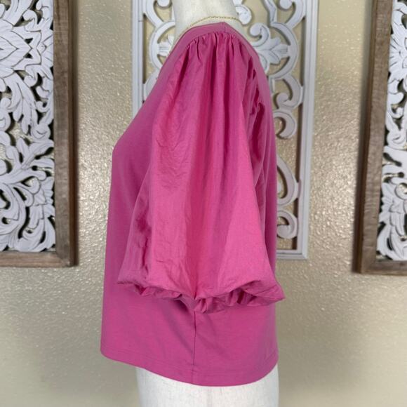 A New Day | Bubble Gum Pink Balloon Sleeve Size Large Blouse - Picture 3 of 6